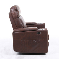 Fauteuil inclinable électrique en cuir, fabrication sur mesure, porte-gobelets, boîte de rangement, canapé inclinable