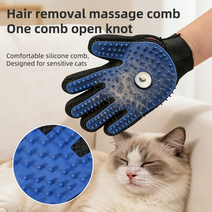Gants en silicone pour enlever les poils d'animaux, outil de massage et de toilettage pour le bain des chats, pour le nettoyage et le démêlage des animaux - Product Image 3