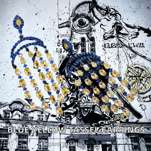 विशेष पीतल 18k सोने की प्लेटेड लंबी टासेल फ्रिंज बालियां शादी की पार्टी ब्लू पीले जिरकॉन खतरनाक ड्रॉप गहने <span class=keywords><strong>2026</strong></span> - Product Image 2