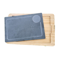 Plateau de chargeur en bois à Steak, plateau rectangulaire en bois naturel, assiette à pain avec Base en bois