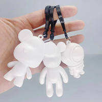 Figurine d'ours en résine personnalisable, sculpture graffiti DIY, différents styles, artisanat ours fluide, décorations sur le thème de l'anime, 20 cm