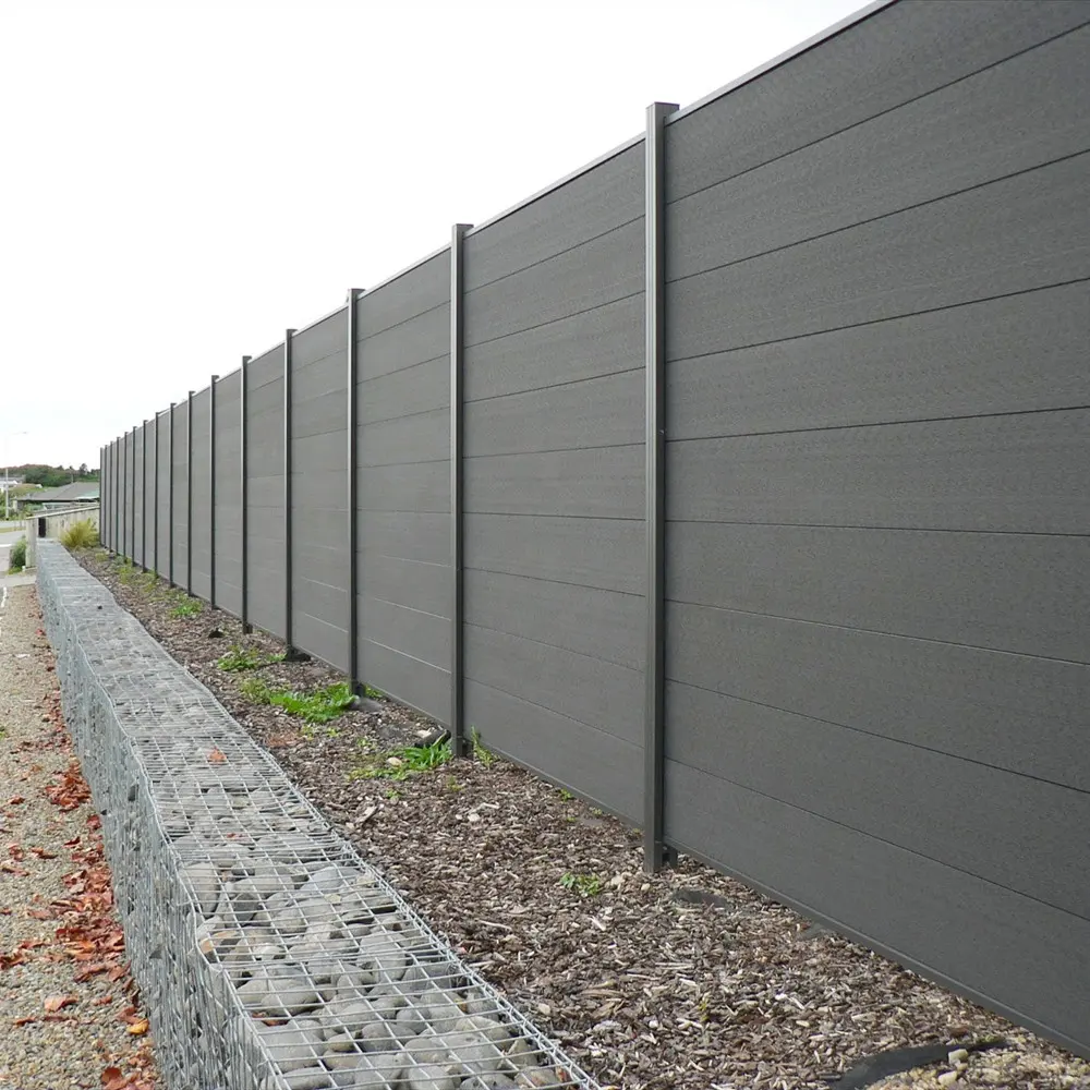 Factory Direnct High UV Plastic Garden Fence With Metal Aluminium Posts Fencing Moden Design Trellis Gates Outdoor Fence Panel