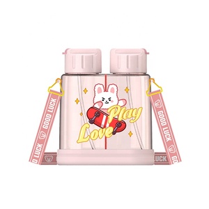 Eco Friendly Drinking BPA Free 320*2ML Multi-functional Space Bottle Plastic Water Bottle for Kid Sport Travel