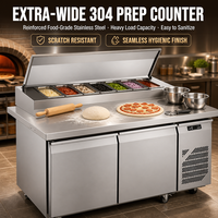 Réfrigérateur commercial en acier inoxydable pour bar à salades, table de préparation de salades, comptoir de présentation pour pizzas et sandwichs, refroidisseur de préparation
