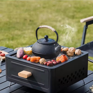 Ensemble de barbecue portable en métal comprenant un barbecue au charbon de bois, une bouilloire à thé et un four à <span class=keywords><strong>kebab</strong></span> pour la maison, la cour ou le camping en plein air - Product Image 2