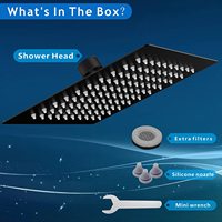 Grand pommeau de douche à effet pluie en acier inoxydable sous pression de 12 pouces pour salle de bain
