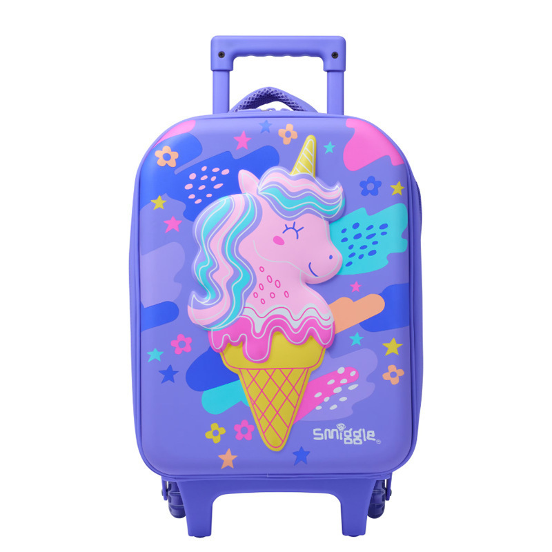 Valise trolley licorne cône d'oeuf violet moyen