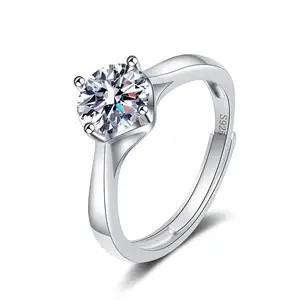 Schlussverkauf Moissanit Diamant modeschmuck Ring 925 Sterling-Silber Schmuck 1 Gramm Verlobungsringe für Damen