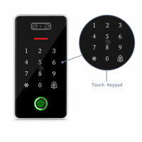 Dispositivo Inteligente de Control de Acceso por Huella Dactilar, Panel de Vidrio de Aleación de Aluminio, Entrada con Tarjeta IC y Contraseña, IP66, 1000 Tarjetas, 100 Huellas Dactilares