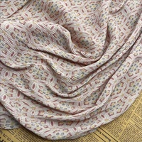 Nouveau tissu plissé imprimé fleurs roses mignonnes 2025 pour robes femme et fille