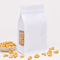 Sac d'emballage personnalisé pour noix avec fenêtre latérale, qualité alimentaire, pochette souple à fond plat, vente chaude 2026