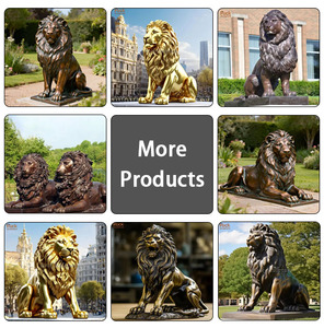 Escultura de León de Bronce Antiguo Grande y Popular para Decoración de Exteriores - Product Image 4