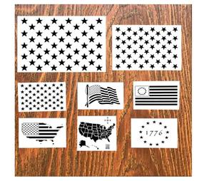 แม่แบบลายฉลุธงอเมริกันโครงการงานฝีมือวาดรูปวาดแบบ DIY 8ชิ้น - Product Image 1