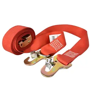 FORCENTRA 2 Inch Logistic Cargo Load Strap J Hook Lashing Belt Suppliers Cam Buckle Tie Down Strap Polyester Steel Ratchet Strap