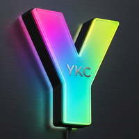 Enseigne lumineuse LED 3D en acrylique RGB personnalisée, lettres alphabétiques néon illuminées, à fixer au mur pour boutique, bar, entrée de centre commercial