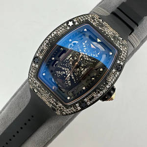 Luxury Carbon Fiber Pure Gold <b>Watch</b> Tonneau <b>Skeleton</b> Design with Diamond Inlay High-End Women's <b>Automatic</b> Mechanical <b>Watch</b> - Product Image 3