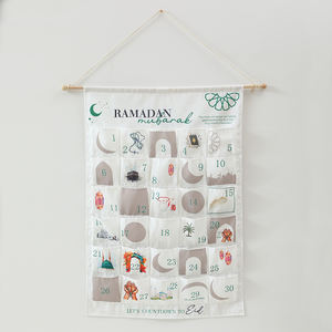 <span class=keywords><strong>Calendrier</strong></span> suspendu en toile pour le Ramadan, vente en gros, 30 pochettes, décoration à thème islamique pour la famille, le bureau, fournitures de compte à rebours festif - Product Image 2