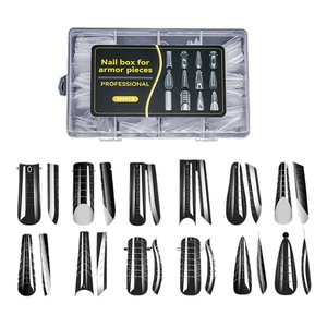 Lot <span class=keywords><strong>de</strong></span> 288 <span class=keywords><strong>faux</strong></span> <span class=keywords><strong>ongles</strong></span> français mixtes en ABS plastifié rapide, modèles papillon pour extension d'<span class=keywords><strong>ongles</strong></span> en acrylique - Product Image 1