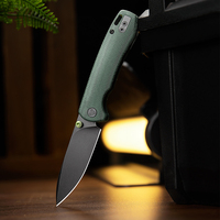 Couteau pliant de poche TRIVISA Dragonfly-GM pour hommes, lame 14C28N, manche en Micarta avec clip, outil de survie, camping en plein air, chasse