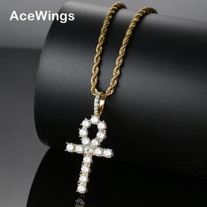 <span class=keywords><strong>Collana</strong></span> con Ciondolo a Croce Anha Placcato Oro CN019 Stile Hip Hop con Catena a Corda e Micro Pavé di <span class=keywords><strong>Pietre</strong></span> CZ per <span class=keywords><strong>Uomo</strong></span> e Donna - Product Image 2