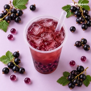 Taiwan Blackcurrant Oolong Tea <b>Popping</b> <b>Boba</b> Drink 335ml Cup Wholesale Custom for Bubble Tea Shop Hot Selling - Product Image 3