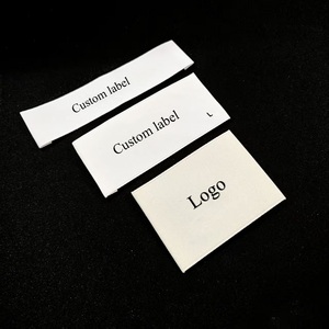 Étiquettes de vêtements personnalisées au prix d'usine, tissées, découpées au laser, écologiques, autocollantes, imprimées avec logo et nom de marque personnalisés - Product Image 1