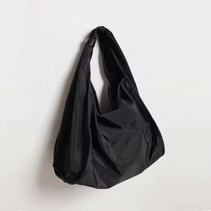 Free Sample Designer Fashion <b>Over</b> <b>The</b> <b>Shoulder</b> customized logo plain black tote <b>bag</b> - Product Image 1