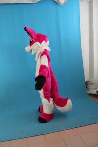 Unisex logotipo personalizado Fox Dog Fursuit mascota disfraz hecho a mano piel larga Cosplay para Halloween celebración <span class=keywords><strong>carnaval</strong></span> <span class=keywords><strong>perro</strong></span> hembra - Product Image 2