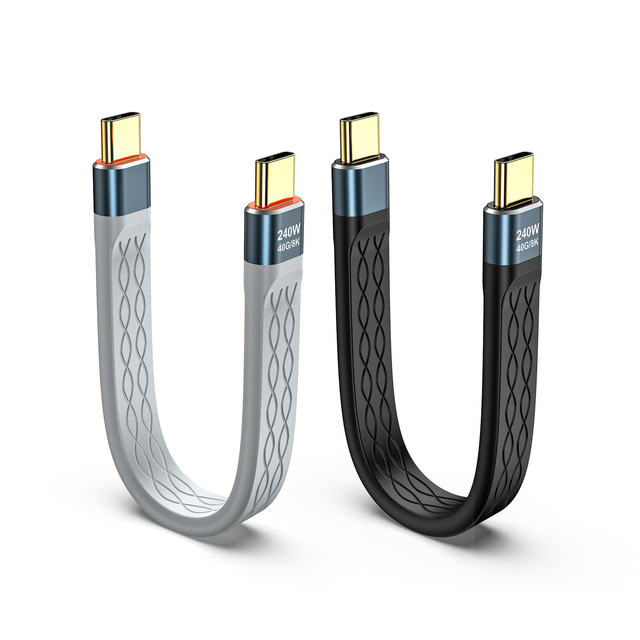 240W 40Gbps USB4 Type-C Cable 8K60Hz Flexible PD3.1 5A Fast Charging Data Cable with Pure Copper Core and Silicone Jacket