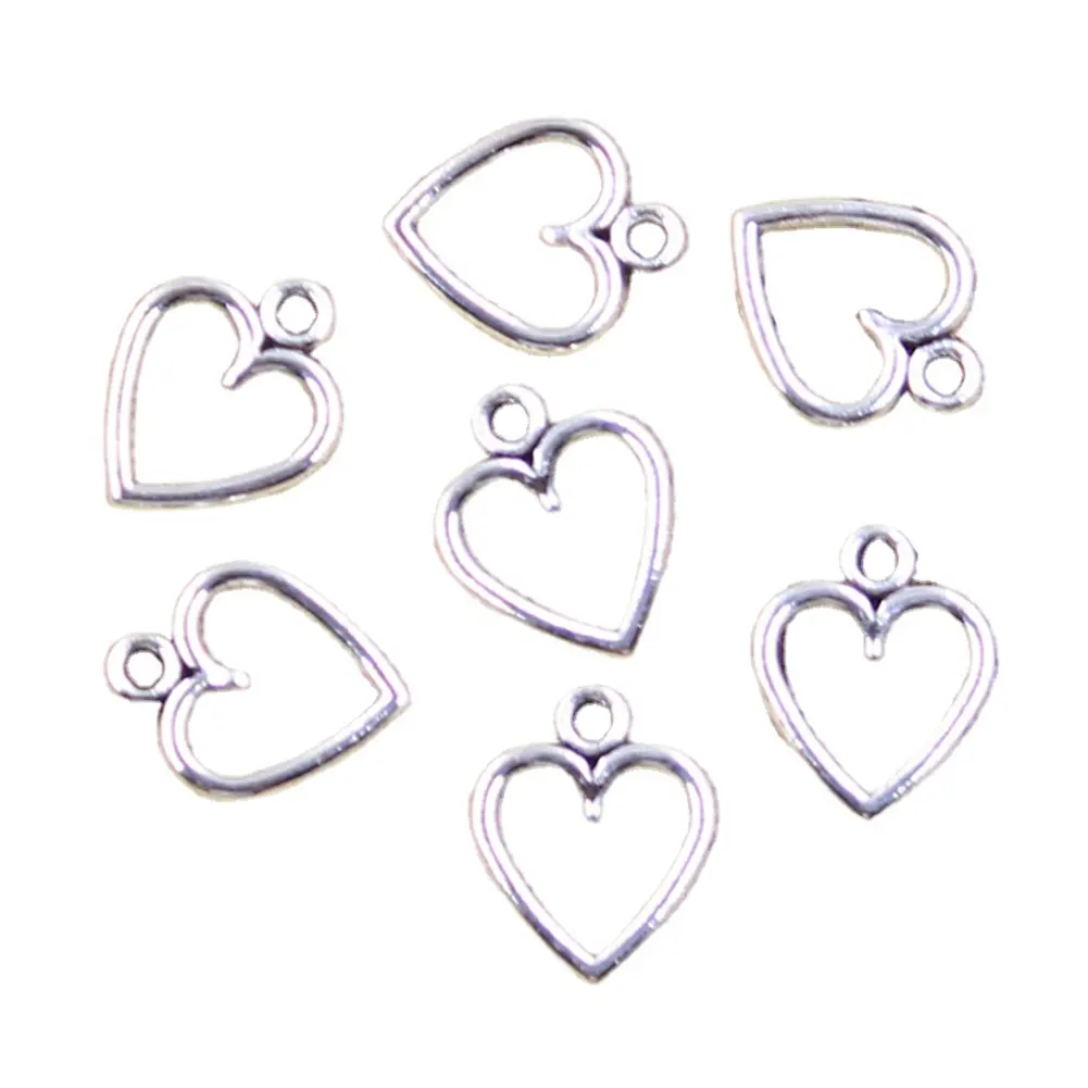 Charms Hollow Mooie Hart 14X11Mm Antiek Brons Zilver Kleur Hangers Diy Maken Bevindingen Handgemaakte Tibetaanse Sieraden