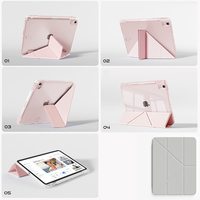 Y Shape Trifold Folio Stand Magnetic Flip Leather Clear PC TPU Tablet Case pour iPad Air 7 6 11 Inch/Pro 11/iPad 11th 2025/Mini 7