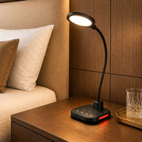Lampe de table flexible multifonctionnelle 5W à CRI élevé, sans scintillement, pour l'étude, le travail et la lecture, 5 couleurs, intensité réglable, lampe de chevet