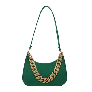 Mode couleur unie sacs à bandoulière pour femmes sous les bras sac de luxe dames belle chaîne sacs à main sac à main