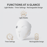 Masque LED en silicone avec 278 perles LED, quatre longueurs d'onde et contrôleur électronique