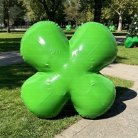 Modèle gonflable géant personnalisé de trèfle à quatre feuilles vert, trèfle porte-bonheur, publicité extérieure pour la Saint-Patrick, accessoire pour événement festif