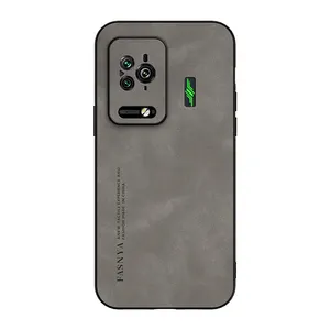 Soft TPU Bumper PU Couro Hard PC Capa Protetora Caso Do Telefone Móvel Para Xiaomi Black Shark 5 Pro 4Pro 3S