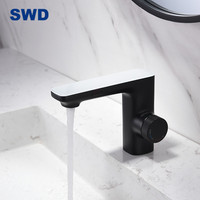 Robinet de capteur d'eau en laiton noir robinet de lavabo automatique robinet d'eau sans contact salle de bain évier lavabo mitigeur