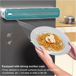 Preservative Film Tools Convenient <b>Plastic</b> Wrap Dispenser Cling Wrap Dispenser With Cutter - Product Image 4