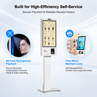 Kiosque de paiement en libre-service à écran tactile avec lecteur de codes-barres, terminal intelligent pour supermarchés et commerces de détail