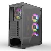 Boîtier PC ATX AntarcChill Factory Outlet, nouveau, avec panneau latéral en verre trempé, tour moyenne, maille polygonale, pour jeux vidéo.