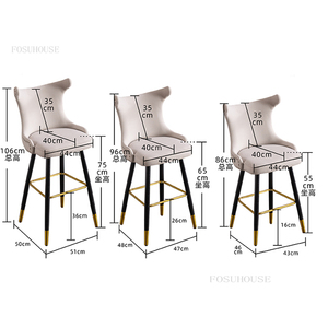 Sgabelli da Bar Moderni e Minimalisti in Flanella, Sgabelli Alti da <span class=keywords><strong>Cucina</strong></span>, Vendita all'Ingrosso, Qualità Commerciale, OEM, Misure Personalizzate, Direttamente dalla Fabbrica - Product Image 6
