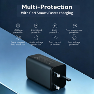 Cargador Rápido al por Mayor de 120W con Tecnología GaN, 1 Puerto USB-C y USB-A, Enchufe Europeo y Británico, Tipo C, Económico y en Tendencia - Product Image 4