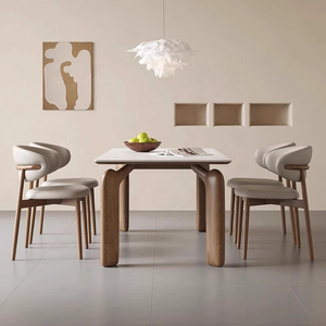 Cucina di lusso 8 posti tavolo da pranzo in marmo Set 6 posti tavolo da pranzo in pino Ecycled durevole Set 6 sedie - Product Image 4