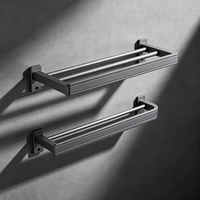 Support mural carré double couche en acier inoxydable pour serviettes, étagère de salle de bain, épaisseur 5 mm, revêtement poudré, nettoyage manuel non standardisé