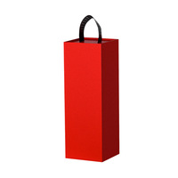 Boîte pliable en carton ondulé pour 1 bouteille de vin rouge, champagne ou whisky, avec poignée et fermeture magnétique, avec insert