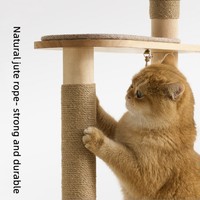 Meuble griffoir pour chat multifonctionnel et durable en bois massif, respectueux de l'environnement, pour griffer, grimper et sauter