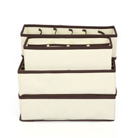 Lot de 4 organiseurs pliables pour tiroirs de sous-vêtements et soutiens-gorge, boîtes de rangement pour vêtements, soutiens-gorge, foulards, cravates et chaussettes