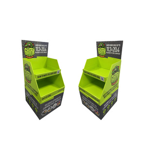 Tùy Chỉnh Thân Thiện Với Môi Màu Xanh Lá Cây Sóng Sàn Giấy Hiển Thị Đứng Có Thể Tháo Rời Hiện Đại Tông Đứng Tầng Kệ Cho Khuyến Mãi - Product Image 1