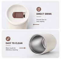 Mug à café en acier inoxydable isolé sous vide de 350 ml avec bouchon coulissant anti-fuite, tasse de voyage avec performance thermique de 12 à 24 heures
