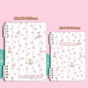 Custom Cute logo B5/A5/<b>A6</b> Loose-leaf Notebook Thickened Removable Coil Book Simple Transparent <b>Notepad</b> for Student - Product Image 1